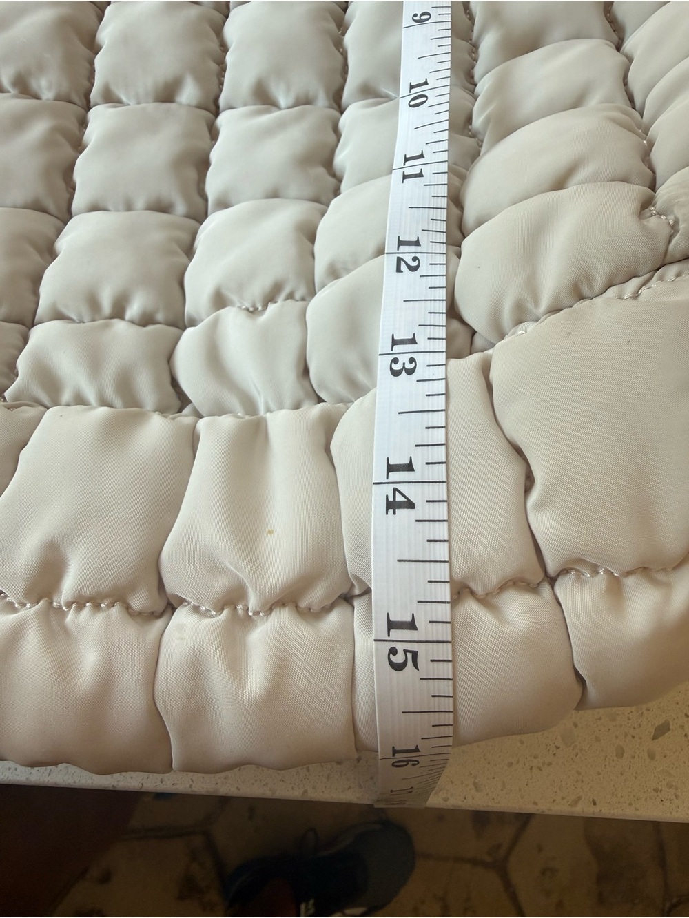 Free People Inspired Cream Puffy Quilted Tote Shoulder Bag - Picture 9 of 10
